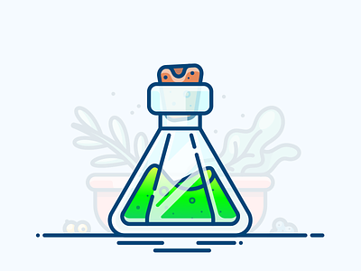 Detox Potion art asset bottle flask game gradient green icon illustration illustrator potion vector
