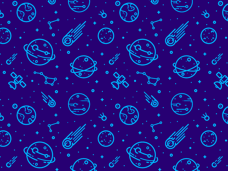 Animated Pattern animation background gif motion pattern planet rocket shuttle space star vector
