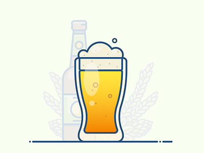 A pint of beer beer bottle friday glass icon illustration mug pint poster sticker vector weekend