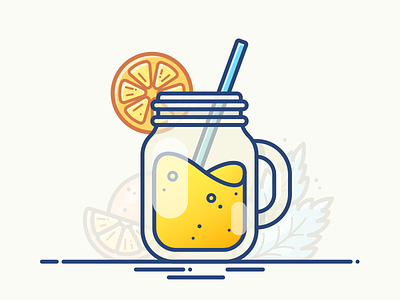 Cocktail Jar cocktail glass icon illustration jar juice mint mug orange potion set vector
