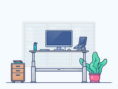 Standing Desk Workspace by Alex Kunchevsky for OUTLΛNE on Dribbble