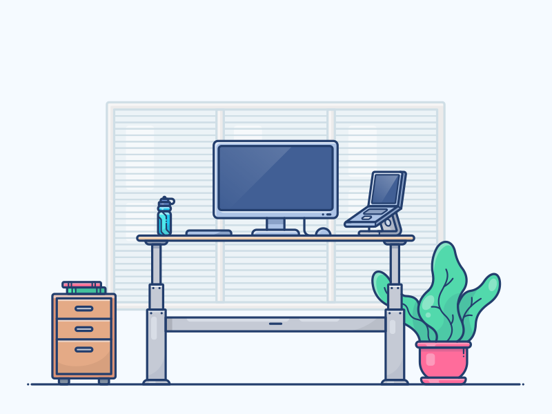 Stand desk workspace