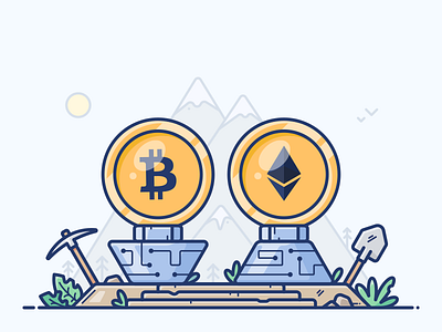 Cryptocurrency bitcoin blockchain coin cryptocurrency currency ethereum icon illustration mine money wallet