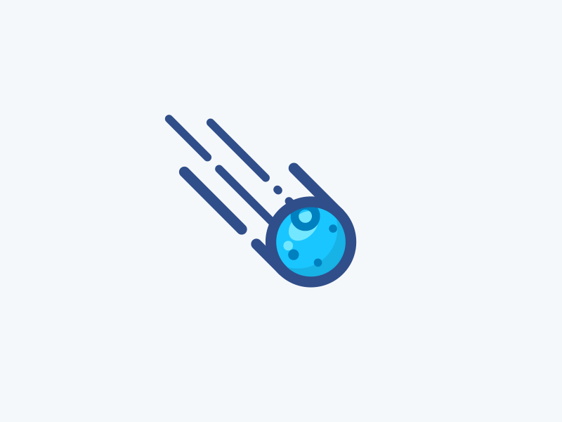 Asteroid Animation asteroid comet graphics icon illustration minimal motion planet space star tutorial vector