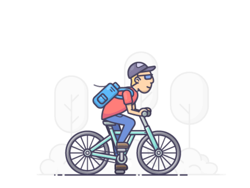 Commute animation bike car character commute cycle hero icon illustration motion vector work