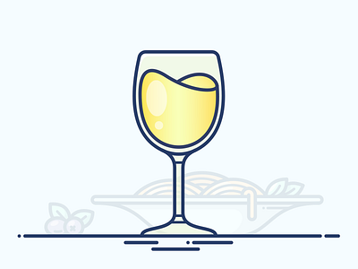 White Wine 30k drink gradient icon illustration italy object pasta potion vector wine yellow