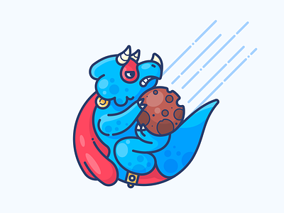 Superdino! character design dino dinosaur hero icon illustration sticker vector