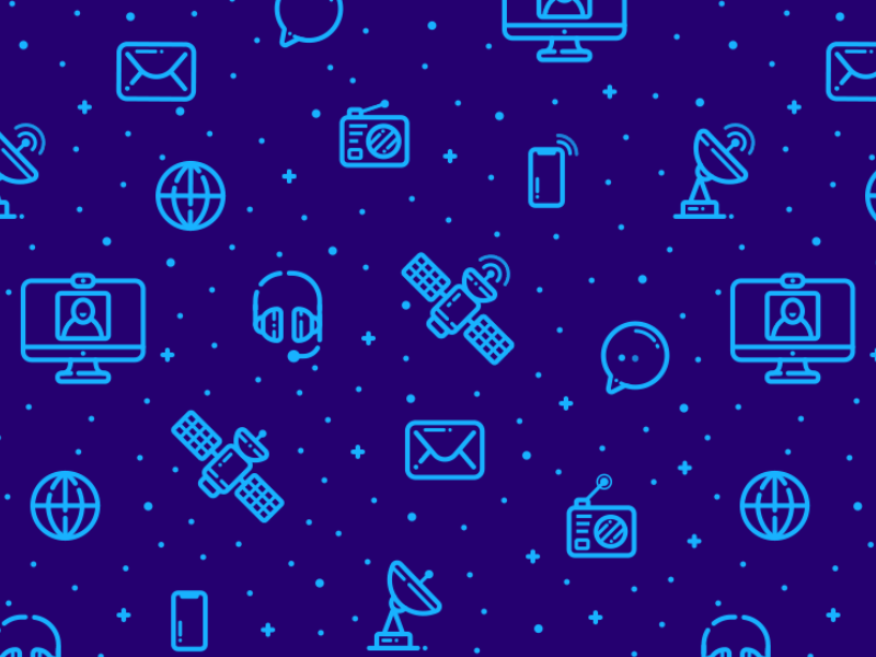 Communication Pattern animation blue design earth icon illustration motion pattern radio satellite space vector