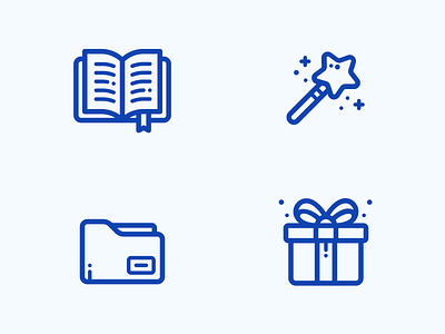 Line Icons book folder gift graphics icon icons illustration image line mage magic present set svg wand web wizard