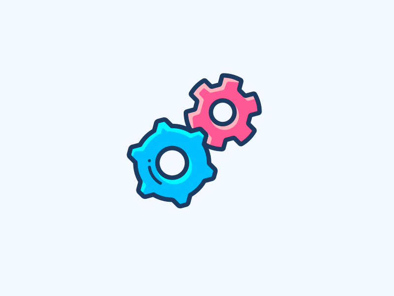 Gears after effects animation design gears icon illustration loading machine motion robot rotation state vector waiting web work workspace