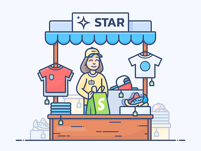 Star ⭐️ Shopify Theme article blog character design e commerce ecommerce free freebie icon illustration illustrator outline shop shopify star store theme vector web work