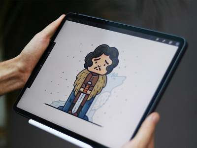 Jon Snow adobe artist character design game of thrones icon illustration illustrator ipad jon outline process procreate serial snow speedart speedpaint tv vector web