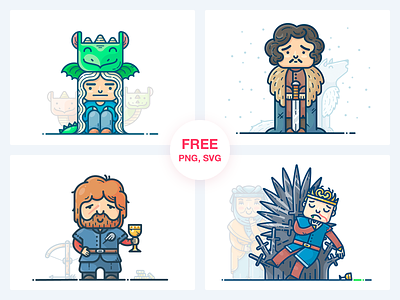 Game of Thrones Freebie Vol. 1 character design download free freebie game of thrones graphic icon illustration illustrator man outline series set snow sticker svg vector web work