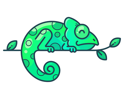 chameleon cartoon outline