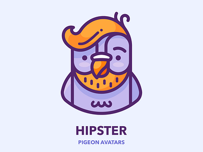 Hipster Pigeon avatar bird character design google hipster icon illustration illustrator man metro outline picture pigeon profile series set sticker subway vector