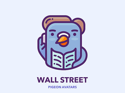 Wall Street Pigeon avatar bird business businessman character design google icon illustration illustrator man marketing outline picture pigeon profile sticker vector web work