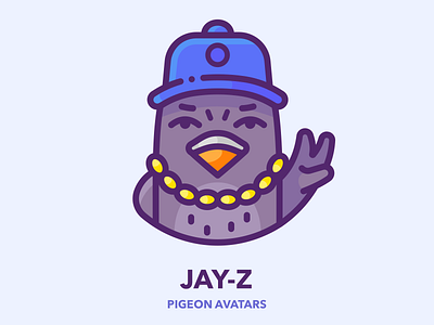 Jay-Z Pigeon avatar bird character design google icon illustration illustrator jay jay z page picture pigeon profile series set vector web z