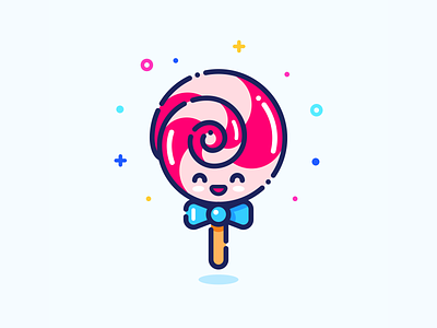 Lollipop candy character cute design girl icon illustration illustrator lollipop minimal outline pin series set sticker sweet sweets tasty vector web