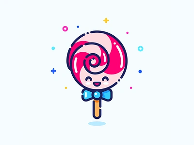 Lollipop candy character cute design girl icon illustration illustrator lollipop minimal outline pin series set sticker sweet sweets tasty vector web