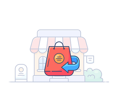 Returns animation bag commerce design dropshippihg e commerce icon illustration lottie motion onboarding online outline pack returns shop shopify store svg web