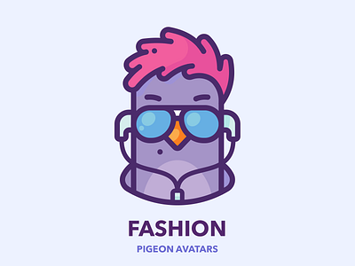 Fashion avatar character design fashion girl google icon illustration illustrator modern outline pigeon profile series set sticker style vector web woman