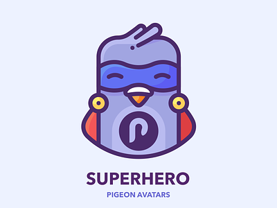 Superhero avatar bird character design google hero icon illustration illustrator mask outline picture pigeon profile series set sticker superhero vector web