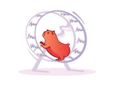 Continuous Iteration gradients hamster wheel line art motion