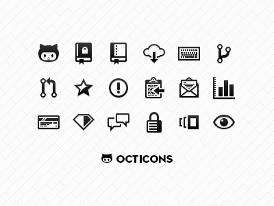 Octicons book cloud conversation copy credit card download eye fork github graph icon issue keyboard lock merge message octicons octocat pull request repo repository ruby secure start version watch