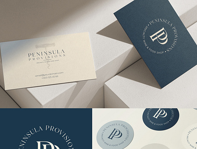 Peninsula Provisions-Specialty Wine & Food Shop branding building logo design graphic design logo logo design shop wine