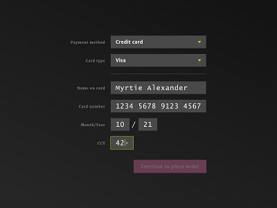 002 Credit Card 002 checkout dailyui