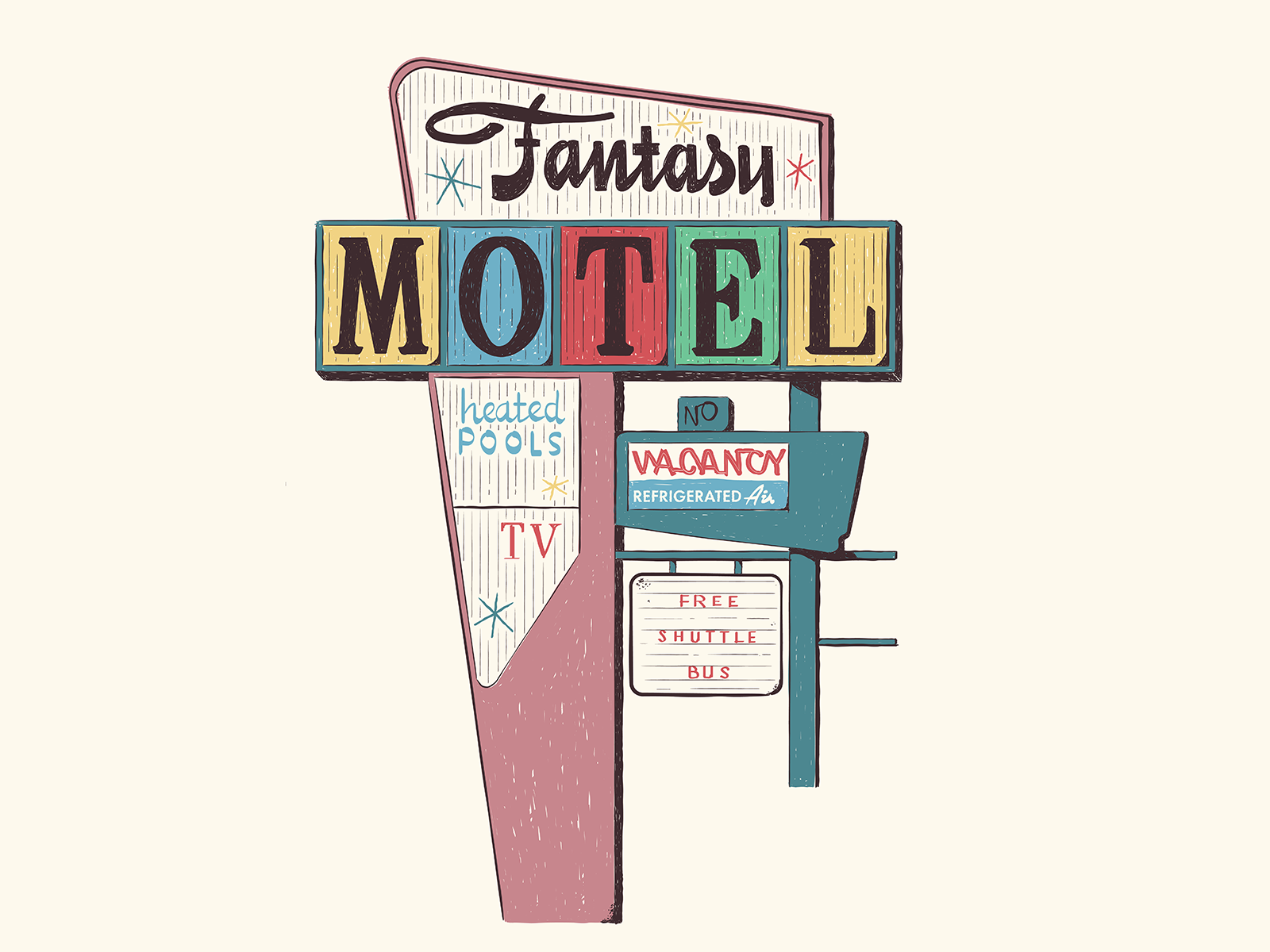 Fantasy Motel Sign by Josh Bailey on Dribbble