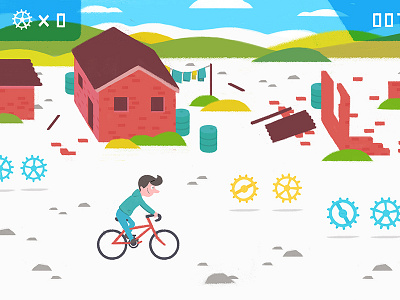 Billy's Adventure bicycle campus clubs cycling game gears illustration life motion school styleframe