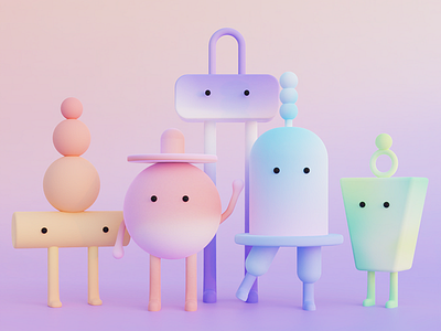 geometric characters 3d 3d art 3dcharacter blender gradient