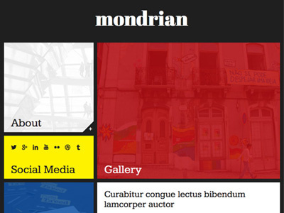 Mondrian mondrian theme web design