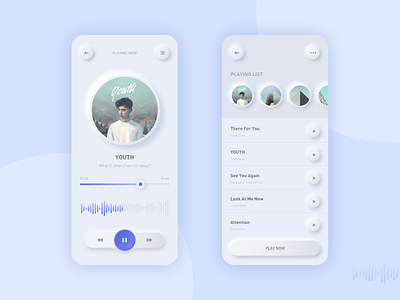 Neumorphism Simple Music Player design music ui ux