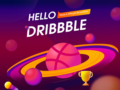 Hello Dribbble design illustration