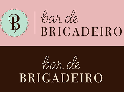 Bar de Brigadeiro Horizontal Logotype branding branding design chocolate design graphic design horizontal logo lettering lettering artist logo logotype monogram typography vector