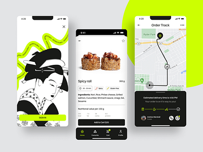 Sushi App Concept app application branding delivery app design graphic design illustration logo typography ui ux vector web design