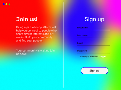 Sign up page dailyui 001 sign up ui