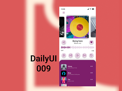 Music player 009 dailyui dailyui009 design ui vector