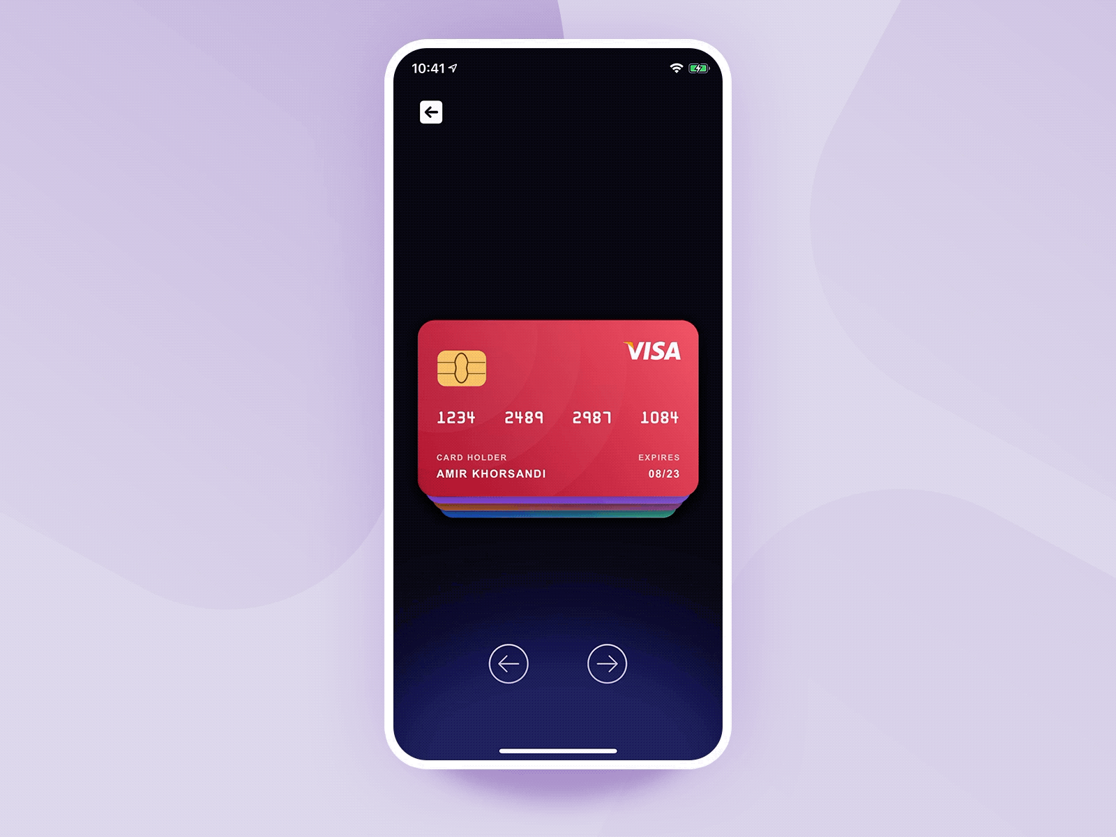Credit card stack 3d animation app bank bussines card creditcard finance freebie infinite ios mastercard mobile money motion payment stack ux visa wallet