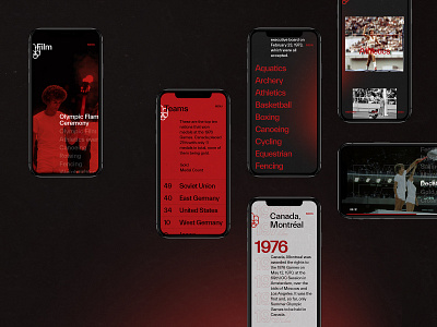 1976 Summer Olympics - Montréal behance black design grid interaction minimal mobile typography ui ux web