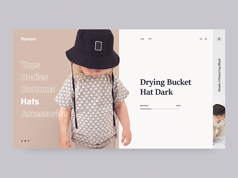 Ramero - Stylish Children's Clothes child clothes concept design desktop fullscreen minimal product ui ux web