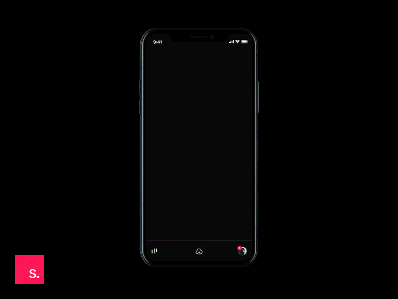 Black Dribbble - Mobile UIX Animation animation black concept dribbble feed filter gif ios studio ui ux