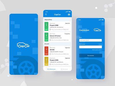 Cars Inspection App appointment appointments automobile automobile app blue buy and sell car buy car calander capcar car app car inspection car inspection app car maintenance inspector login quality inspection signup splashscreen used car vehicle design