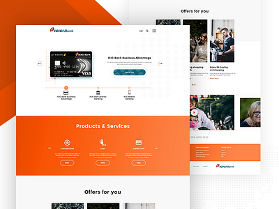 ICIC Bank Home page bank banking branding credit debit financial icicbank identity landing page simplicity usability