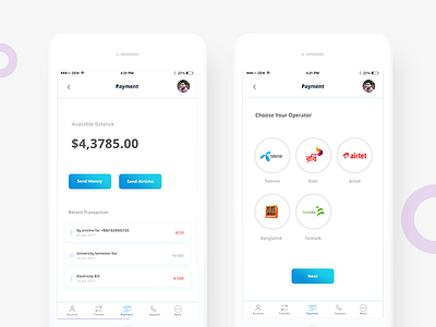 Payment / Send Airtime airtime bank app best ui inspiration ios mobile payment payment payment page