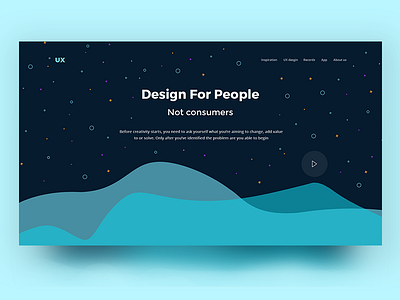 Design for people / UX Landing page app landing page header home page landing page travel user intersection design ux desgin visual design