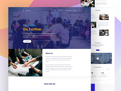 Education Home Page blue coaching website education theme design education website home page landing page style guide