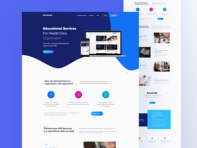 Assumed Home Page ausmed e learning home page education landing page education website health website medical education web responsive design